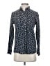 Barbour Print Blue Black Long Sleeve Button-Down Shirt Size 4 - photo 1