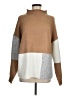 Assorted Brands Color Block Tan Ivory Turtleneck Sweater Size M - photo 1
