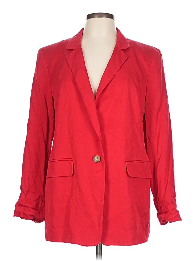 Pre-owned Ann Taylor Loft Blazer Jacket In Red