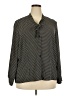 Karen Scott Polka Dots Black Long Sleeve Blouse Size 2X - photo 1
