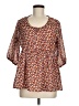 Assorted Brands 100% Polyester Orange Red 3/4 Sleeve Blouse Size M - photo 1