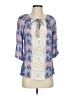 Soirée 100% Rayon Blue 3/4 Sleeve Blouse Size S - photo 1