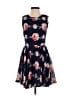 Maison Jules 100% Polyester Print Blue Casual Dress Size XS - photo 1