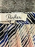 Parker Animal Print Blue Long Sleeve Blouse Size L - photo 6