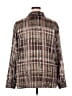 DressBarn 100% Polyester Plaid Brown Long Sleeve Blouse Size 3X - photo 2