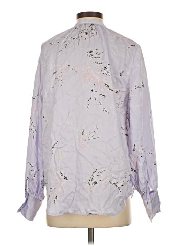 Equipment Long Sleeve Silk Top (view 2)