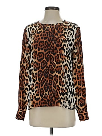 Equipment Long Sleeve Silk Top (view 1)