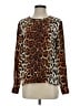 Equipment 100% Silk Animal Print Brown Long Sleeve Silk Top Size XS - photo 1