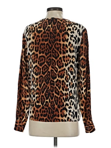 Equipment Long Sleeve Silk Top (view 2)