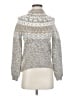 Ann Taylor LOFT Tweed Fair Isle Silver Turtleneck Sweater Size XXS - photo 1