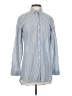 Sandra 100% Cotton Chevron-herringbone Blue Long Sleeve Button-Down Shirt Size S - photo 1