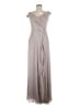 Xscape Metallic Silver Cocktail Dress Size 6 - photo 1