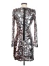Badgley Mischka 100% Polyester Metallic Silver Cocktail Dress Size XS - photo 2