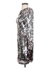 Badgley Mischka 100% Polyester Metallic Silver Cocktail Dress Size XS - photo 5