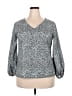 Unbranded 100% Polyester Gray Long Sleeve Blouse Size 2X - photo 1