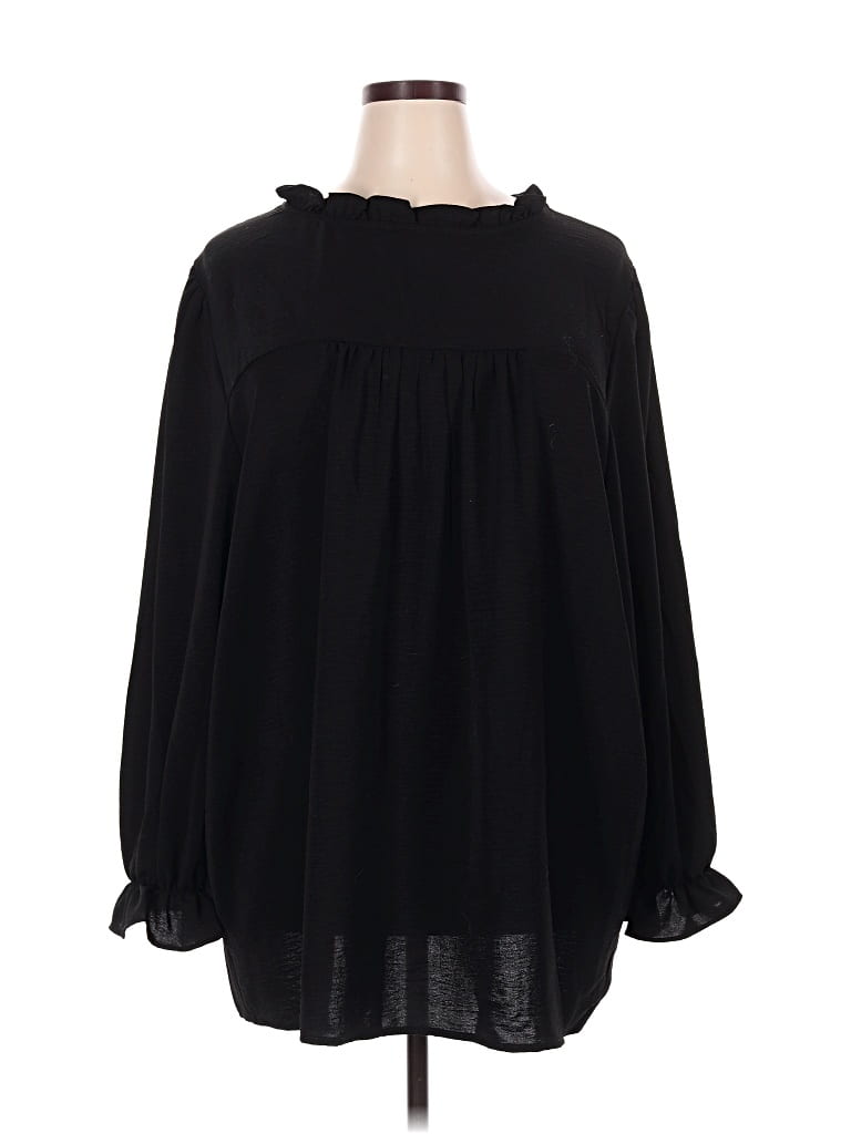 Pre-owned Torrid Long Sleeve Blouse In Black