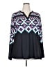 Unbranded Argyle Teal Long Sleeve Blouse Size 2X - photo 1