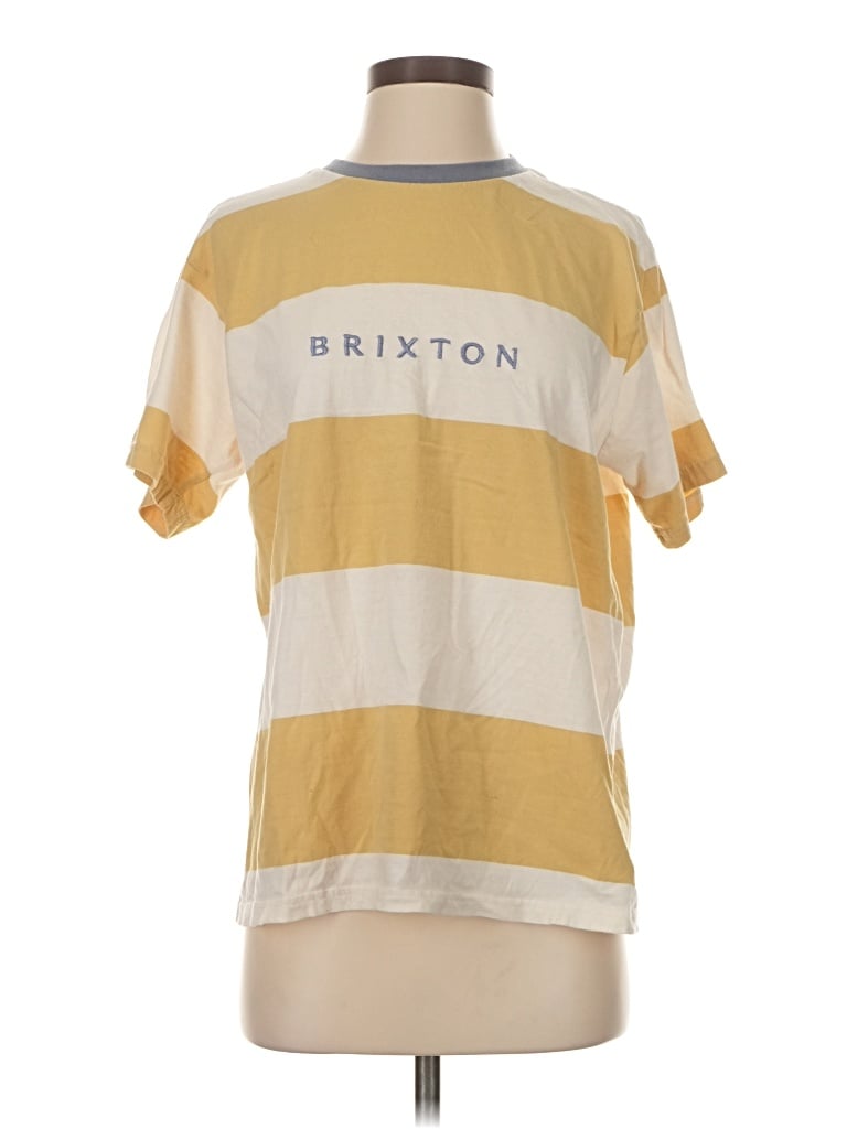 Pre-owned Brixton Short Sleeve T-shirt In Yellow