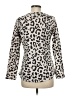 David Cline Animal Print Ivory Long Sleeve Blouse Size M - photo 2