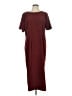 STUDIO EASE Solid Burgundy Casual Dress Size L (estimated) - photo 1