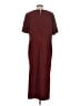 STUDIO EASE Solid Burgundy Casual Dress Size L (estimated) - photo 2