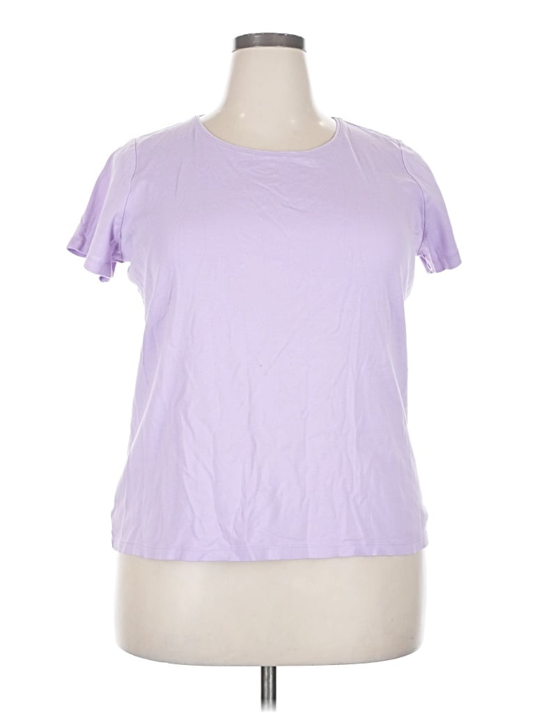 Pre-owned St. John's Bay Short Sleeve T-shirt In Purple
