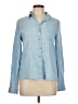Sim & Sam 100% Rayon Blue Long Sleeve Button-Down Shirt Size L - photo 1