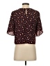 Piace 100% Polyester Burgundy Short Sleeve Blouse Size S - photo 2