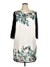 H&M 100% Polyester Tropical White Casual Dress Size 14 - photo 1