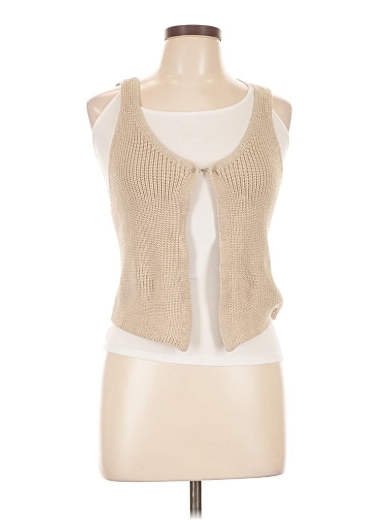 Pre-owned Commense Sleeveless Top Tan Sweetheart Neckline Tops In Brown