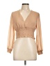 Papermoon 100% Polyester Tan 3/4 Sleeve Blouse Size L - photo 1