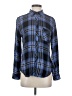 Rails 100% Rayon Plaid Blue Long Sleeve Blouse Size S - photo 1