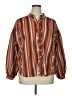 Unbranded 100% Polyester Stripes Brown Long Sleeve Blouse Size XL - photo 1
