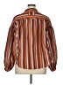 Unbranded 100% Polyester Stripes Brown Long Sleeve Blouse Size XL - photo 2