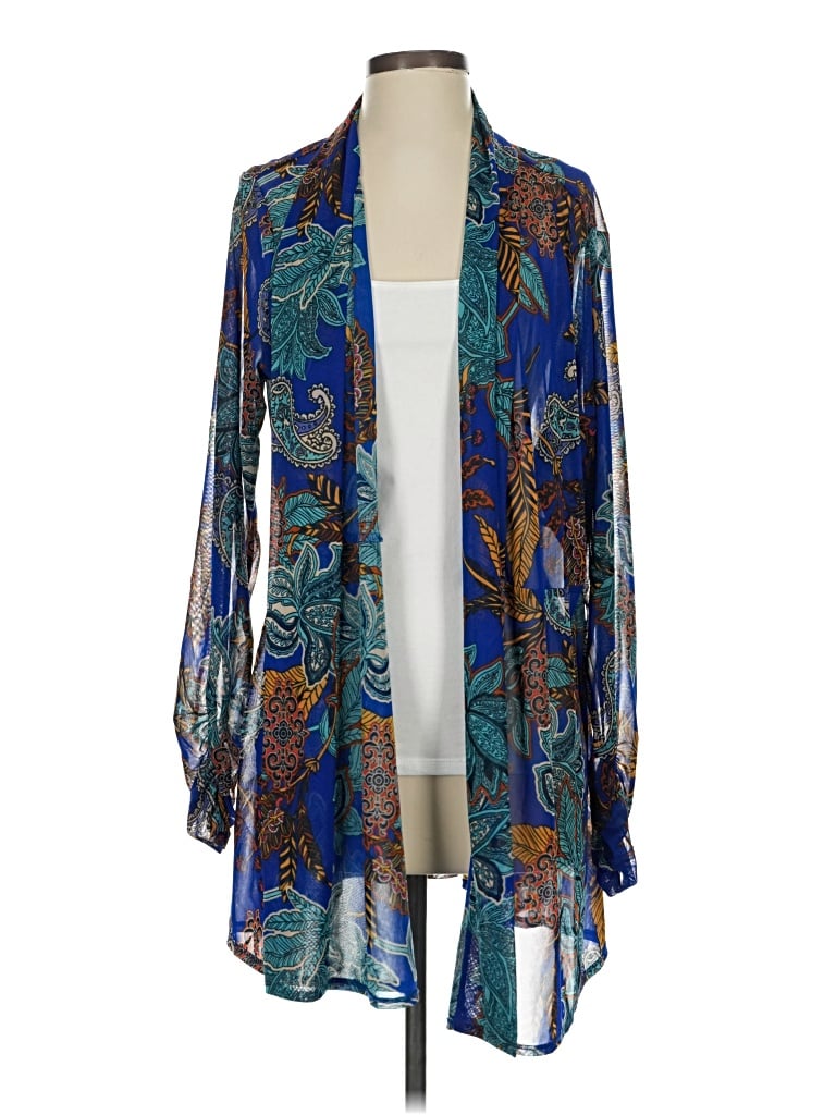 Pre-owned Susan Graver Kimono In Blue