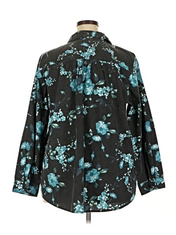 Roaman's 3/4 Sleeve Button-Down Shirt (view 2)