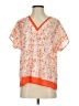 DKNY 100% Polyester Orange Short Sleeve Blouse Size S - photo 1