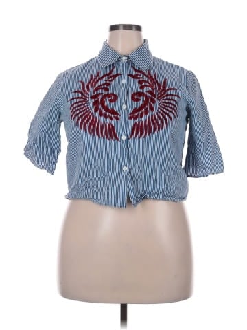 Hemant & Nandita 3/4 Sleeve Button-Down Shirt (view 1)