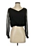 Smith 100% Silk Black Long Sleeve Silk Top Size 4 - photo 1