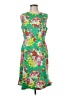 Talbots 100% Polyester Print Green Cocktail Dress Size 8 - photo 1