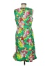 Talbots 100% Polyester Print Green Cocktail Dress Size 8 - photo 2