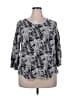 Solitaire 100% Rayon Gray 3/4 Sleeve Blouse Size 2X - photo 1
