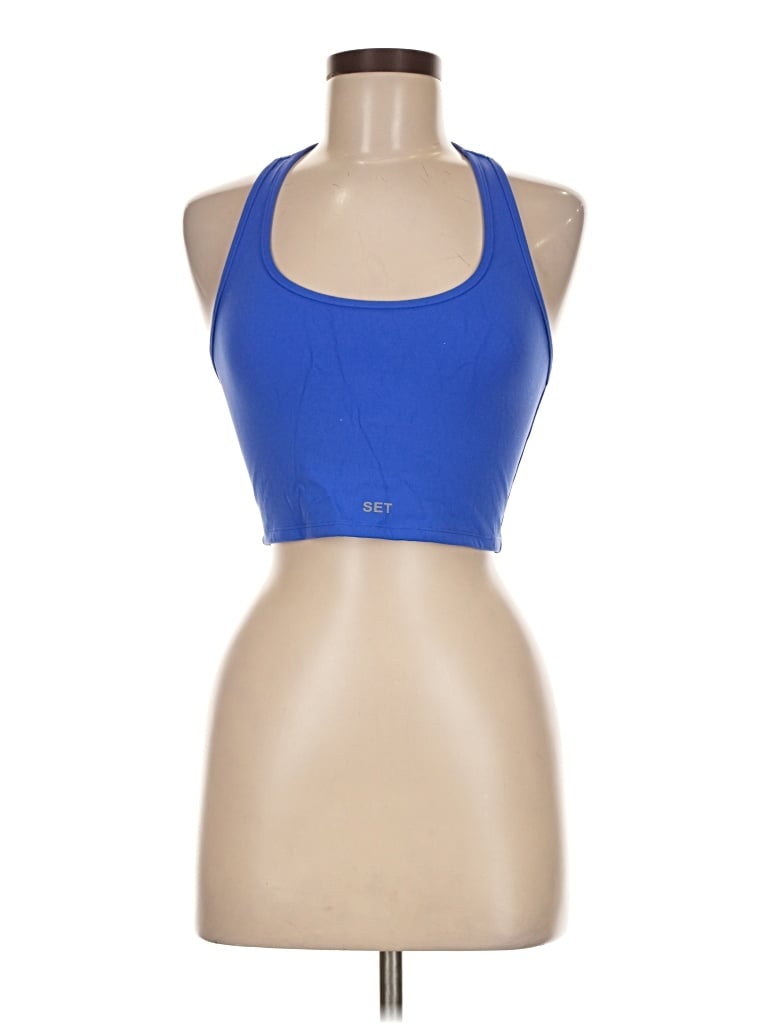 Pre-owned Set Active Tank Top Blue Halter Neckline Tops