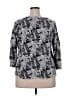 Solitaire 100% Rayon Gray 3/4 Sleeve Blouse Size 2X - photo 2