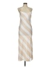 ASOS Design 100% Polyester Stripes Tan Cocktail Dress Size 6 - photo 1