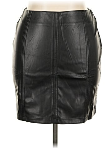 MANGOPOP Collection Faux Leather Skirt (view 1)