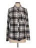 Just Be... Plaid Gray Long Sleeve Blouse Size L - photo 1
