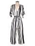 Lavender Brown Stripes Ivory Jumpsuit Size S - photo 1
