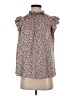 Lovely J 100% Polyester Animal Print Brown Pink Sleeveless Blouse Size S - photo 1