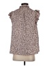 Lovely J 100% Polyester Animal Print Brown Pink Sleeveless Blouse Size S - photo 2